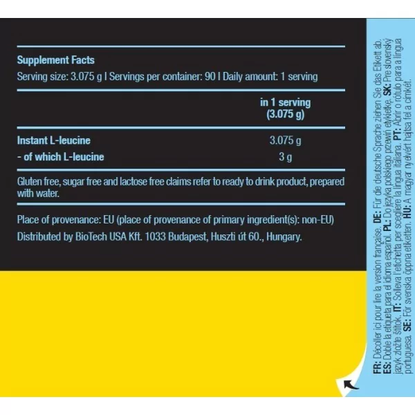 BiotechUSA 100% Instant L - Leucine 277 g