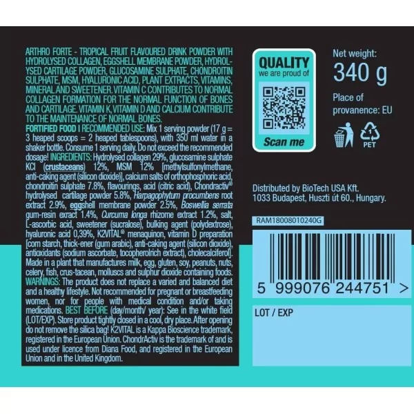 BiotechUSA Arthro Forte drink powder 340 g