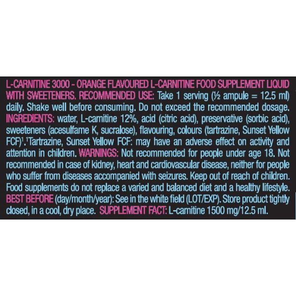 BiotechUSA L-Carnitine 3000 20x25ml