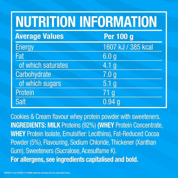C4 Whey Protein Powder - 13 Servings Hershey’s Cookies 'N' Creme
