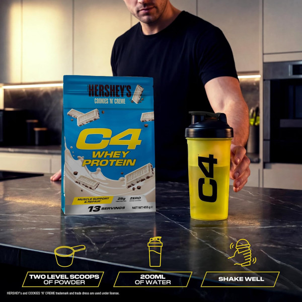 C4 Whey Protein Powder - 13 Servings Hershey’s Cookies 'N' Creme