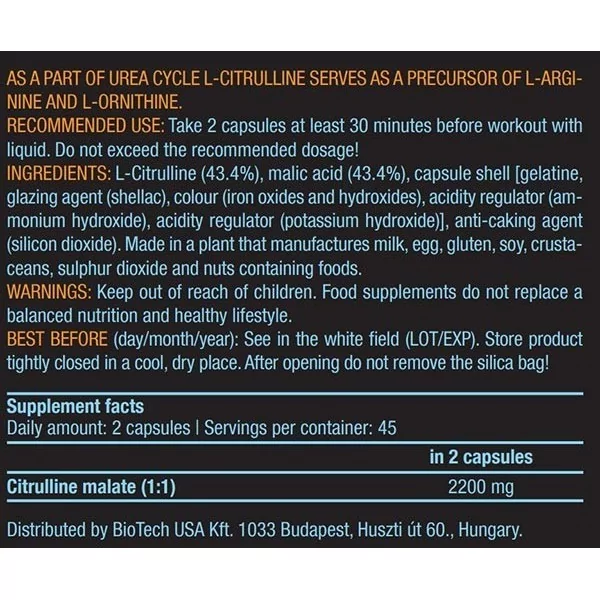BiotechUSA CITRULLINE MALATE CAPS